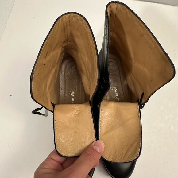 Salvatore Ferragamo Women's Leather and Fabric Combat Boot Size 9.0 B - Picture 12 of 14